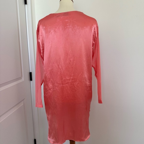 Vintage Gold Label Victoria's Secret Peach Night Over Shirt Gown Size P/S - Picture 5 of 7